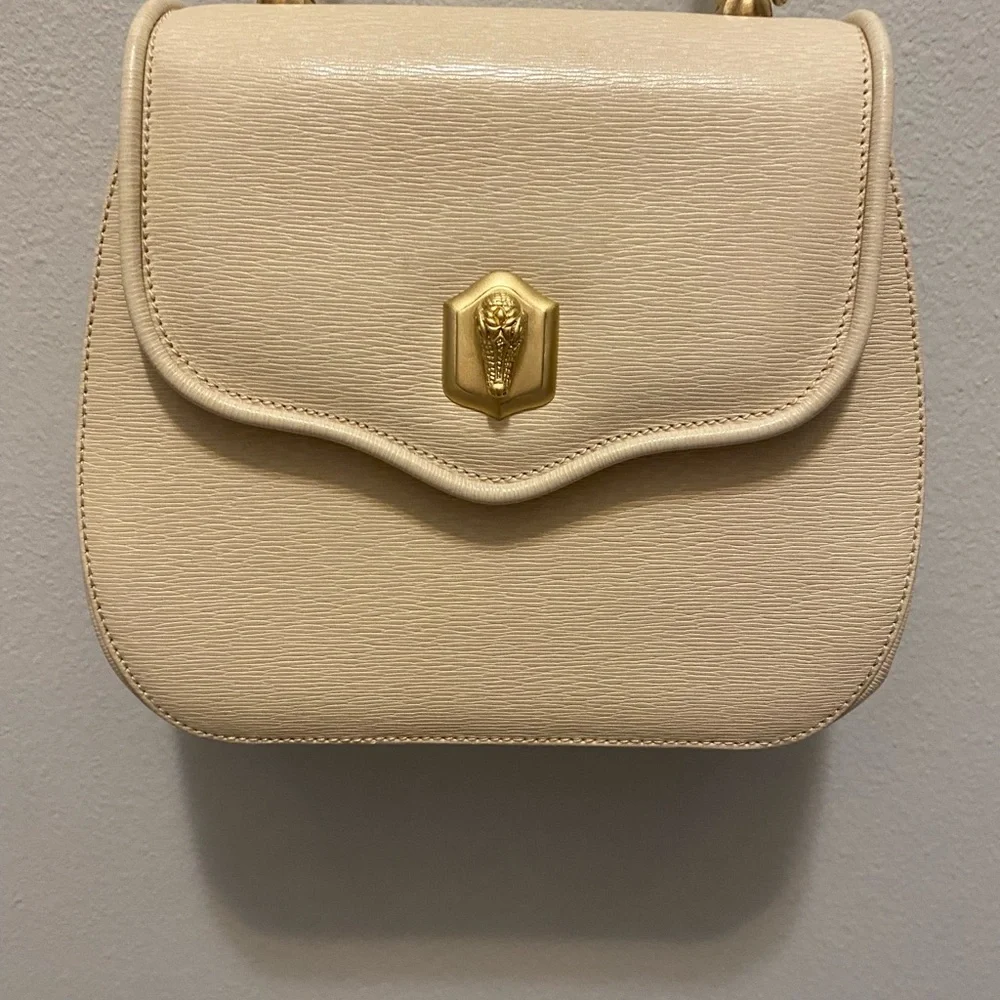 Barry Kieselstein-Cord  cream colored leather shoulder bag signature Alligator - Picture 3 of 16